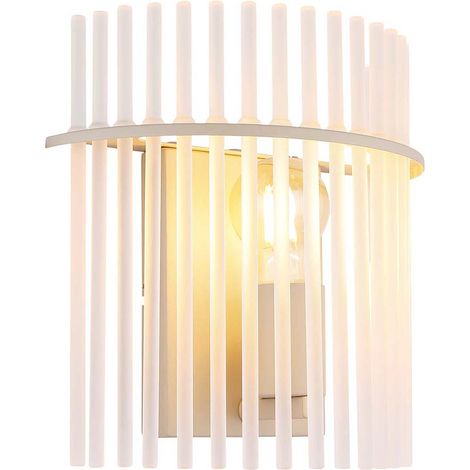 Wandleuchte Wandlampe Flurleuchte sandfarben matt Glasstäbe satiniert H 26 cm (1/5)