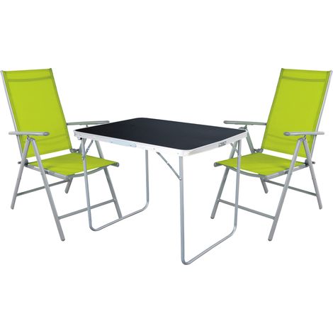3-tlg Campingsessel Limegrün + Campingtisch-MMC330871B+2xMMC5000GG (1/4)
