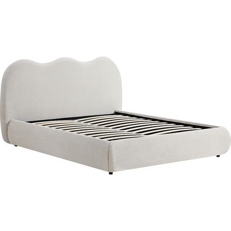 Letto contenitore 160 x 200 cm Tessuto testurizzato Beige – OBALESA
