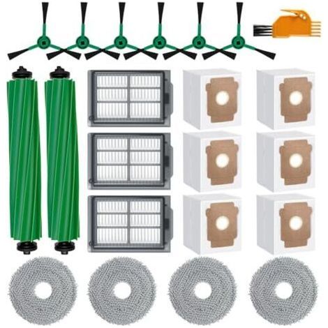 Kit de accesorios de 22 piezas para aspiradora robot Combo: 2 cepillos giratorios, 4 almohadillas de limpieza, 3 filtros HEPA, 6 cepillos laterales, 6 bolsas para aspiradora y repuestos. (1/5)