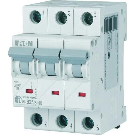 Disjoncteur de surintensité EATON B 25A tripolaire HN-B25/3 194883 (1/3)