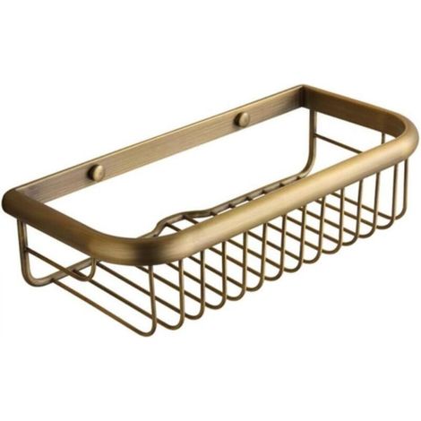 Étagère de douche carrée en laiton pour salle de bain, support de rangement mural, 30cm,bronze (1/5)