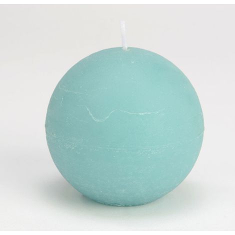 Amadeus - Bougie grande sphère 8 cm bleu azur (lot de 6)