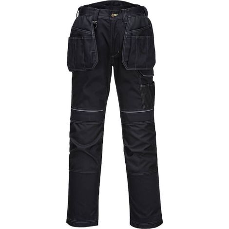 Pantalón de trabajo elástico en 2 direcciones PW3 con bolsillos de pistolera PW305 36 pulgadas Negro