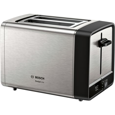 Bosch TAT5P420 tostadora 2 rebanada(s) 970 W Negro, Acero inoxidable