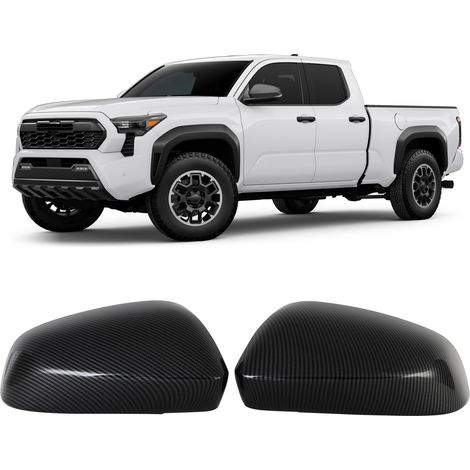 Lot de 2 coques de rétroviseurs latéraux – Style fibre de carbone – Anti-rayures – Pour Toyota Tacoma 2024 (1/5)