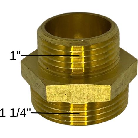 Reduziernippel Messing 1" 1 1/4" beidseitig flachdichtend Heizung Solar (1/5)