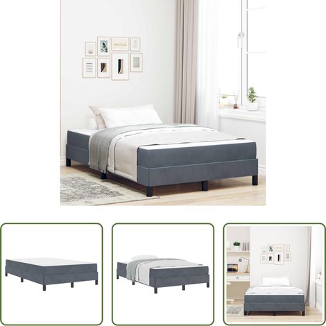 vidaXL Stoffbett - Boxspringbett mit Matratze Dunkelgrau 120 x 200 cm Stoff (1/5)