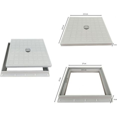 Telaio con chiusino super in pp - con foro (con bullone) : Dimensione - cm 25x25