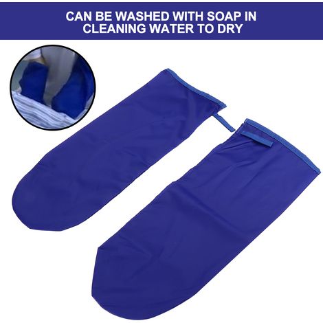 Gants bleus pour le transfert des patients handicapés et âgés vers les soins au lit, avec gants de levage et de glissement. (1/5)