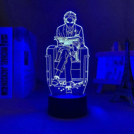 Lampe de chevet LED Anime SPY X Family Loid, veilleuse illusion 3D pour chambre d'enfant (garçons et filles), décoration lumineuse LED, cadeau de Noël pour enfant, lampe de chevet colorée. (1/5)