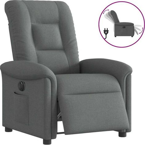 Chaise électrique inclinable en tissu – Fauteuil relax réclinable avec soutien lombaire, fonction de massage et repose-pieds réglable – Pour seniors et personnes à mobilité réduite (1/5)