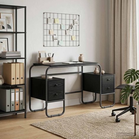 vidaXL Bureau avec rangement Chêne noir 145 x 50 x 75 cm (1/5)