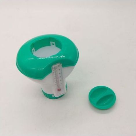 Schwimmender Dosierer mit Thermometer für Schwimmbäder, für 20-g-Tabletten (1/5)
