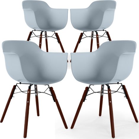 Dining Chairs - Scandinavian Design - Dark Wood Legs - Pack of 4 - Nordika