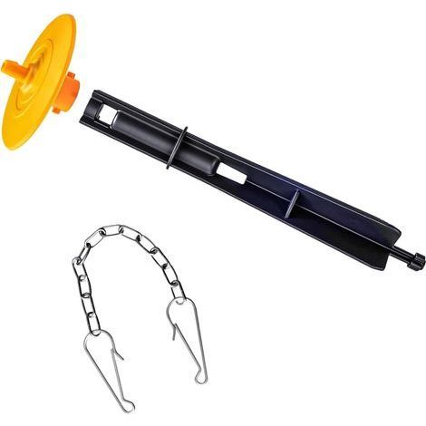 Ensemble complet de composants de rechange pour valves de toilettes - Réservoirs de chasse d'eau simples - Couvercle solide - Chaîne de rechange pour toilettes (1/5)
