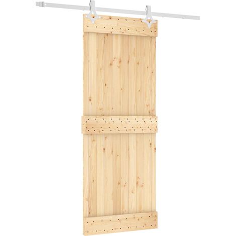 Porte coulissante Naturel et Blanc 80 x 210 cm vidaXL (1/5)