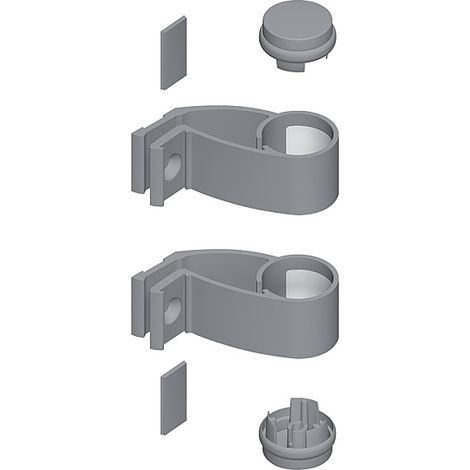 Kit poignée de tirage alu brut à assembler DIVA X - D 40 mm - ral 9006 - LA CROISEE DS (1/2)