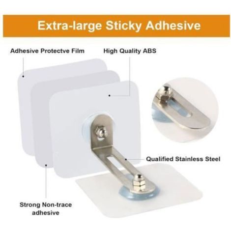 Ancrages Muraux pour Meubles, 5 Paires kit Anti-Basculement, Fixateur Adhésif pour Meubles, Ancrage de Sécurité de Meuble (1/4)
