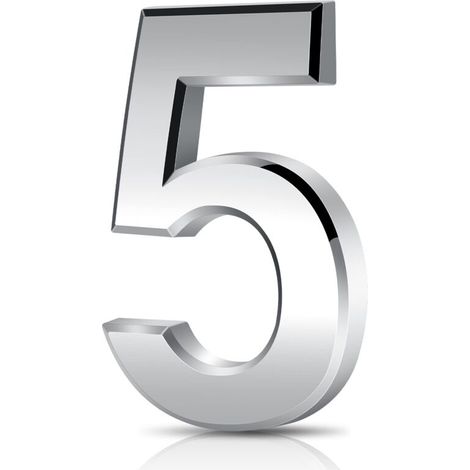 Modern Brushed House Number, Street Number, House Number Plaque and Mailbox Number (Number 5 Zero)