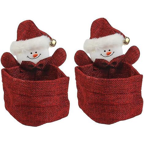 2 paniers à bonbons de Noël en tissu