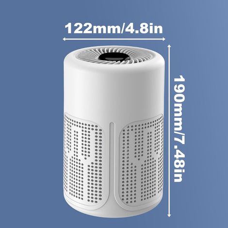 Ventilateur circulateur d'air,Nettoyage en un clic,Ions négatifs Purification Charge par USB-C–pour maison,bureau,Blanc (1/4)