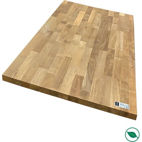 Forestea – Plan de travail en teck massif lamellé collé 2000 x 650 x 26 mm – Bois durable 100% FSC – Résistant à l'humidité et aux taches (1/3)