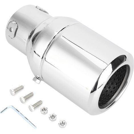 Punta de escape universal ajustable de acero inoxidable de 64 mm para modificación de automóviles (1/4)