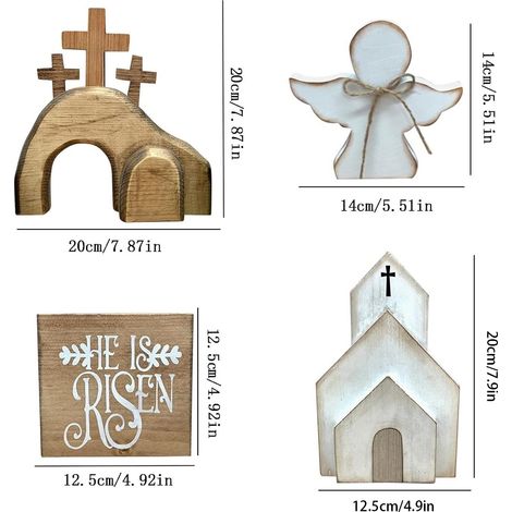 Décoration de plateau en bois plastifié Maison d'ange de Pâques (1/5)