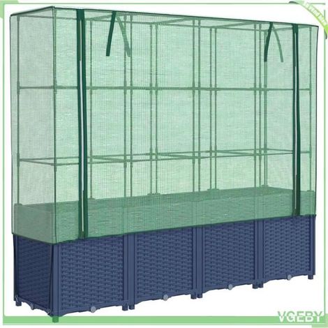 Carré potager surélevé - FAFEICY - 4015831 - Housse de serre imperméable - Aspect rotin - 160x40x153 cm (1/5)
