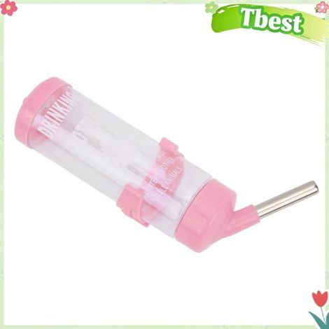 Tbest Bouteille d'eau pour hamster Distributeur automatique de bouteilles d'eau pour Hamster, animalerie d'aliment Rose Rose 250ml (1/5)