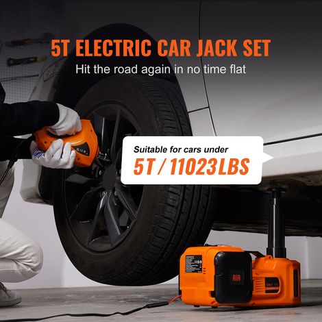 Cric hydraulique electrique 12V 5T pour voiture avec clé à chocs et compresseur gonfleur (1/5)