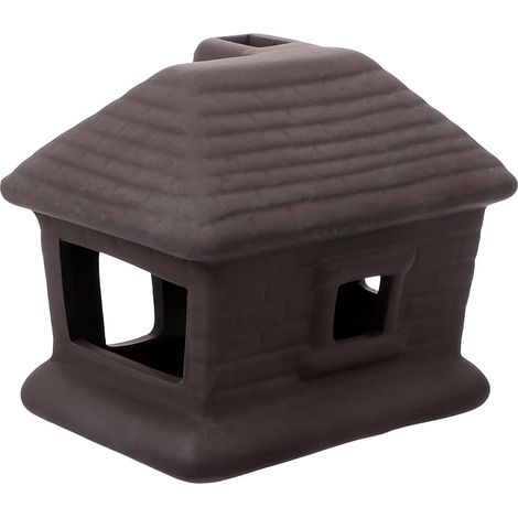 Mini-maison Décorative Marron en Céramique, Maison Miniature Réaliste (1/5)