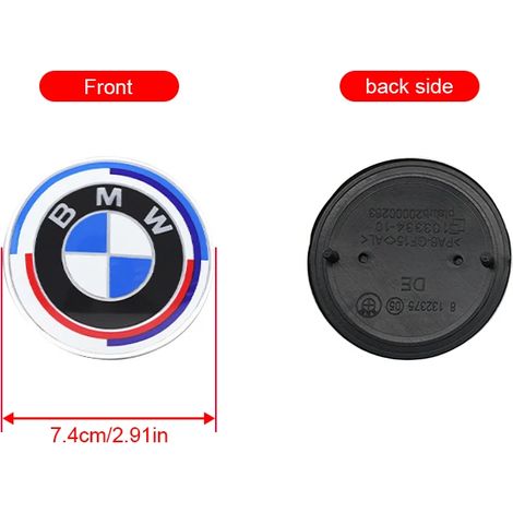 (1 pièce 74 mm, BMW 50e anniversaire) - Logo avant/arrière pour centre de volant, autocollant compatible avec BMW 50e anniversaire E60 E93 E87 G01 G20 (1/5)