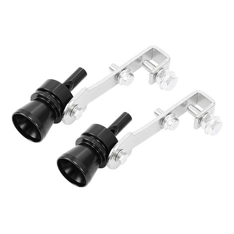 2 silenciadores de escape turbo universales para coche, tamaño M, color negro (1/5)