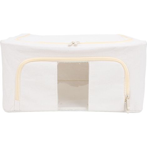 Paniers de rangement en tissu, multifonctionnels, grande capacité, pliables, en coton et lin épais, avec structure en acier. Boîtes de rangement pour vêtements, 66 L, 50 x 40 x 33 cm / 19,7 x 15,7 x 1 (1/5)