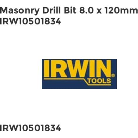 Irwin 10501834 Masonry Drill Bit 8.0 x 120mm IRW10501834