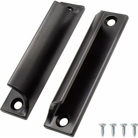 Poignée de porte coulissante en aluminium noir – Résistante à la corrosion – Ergonomique pour portes de balcon et coulissantes – 2 pièces (1/5)