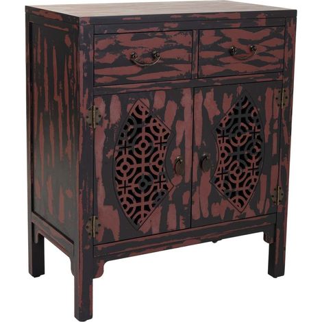 Recibidor de madera rojo 66x36x78