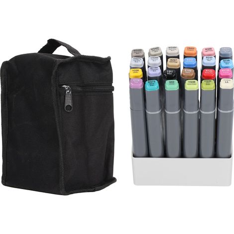 24-teiliges Set Graffiti-Marker mit zwei Spitzen, ungiftig, 24 Farben, Tinte auf Wasserbasis für Holz, Glas und Keramik (1/5)