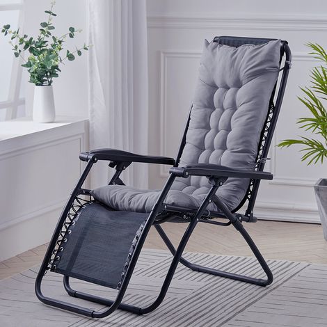 125cm Thick Soft Comfortable Chaise Lounge Chair Cushion, Grey