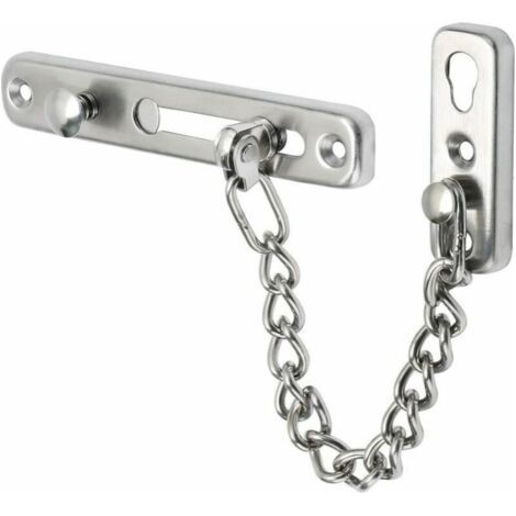 Chaîne de Porte de Sécurité Limiteur de Porte Étroit Verrou de Porte Anti-Vol à Ressort avec Vis pour Porte Interne à Domicile, Finition Brossée en Acier Inoxydable