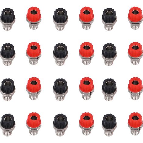 Lot de 20 connecteurs, prises banane en laiton nickelé, accessoires pour instruments pédagogiques, 4 mm (1/5)