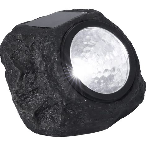 Lampe Solaire LED avec Design en Forme de Pierre, Pierre Solaire LED. En Plastique. Lumière pour Jardin, Terrasse, Allées, Balcons... (1/4)