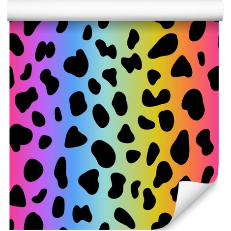 Bunte Leopardenmuster-Tapete in Schwarz und Gelb für Wohn- und Schlafzimmer, 50x1000 (1/5)