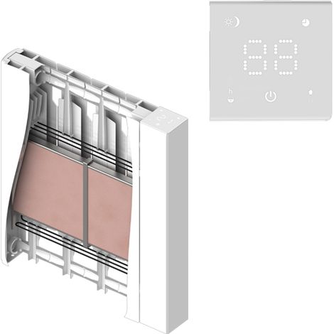 Heatzy – Radiateur céramique connecté Wi-Fi 1500W – Thermostat tactile – Programmation personnalisée – Mode Eco et Confort – Corps en aluminium (1/3)