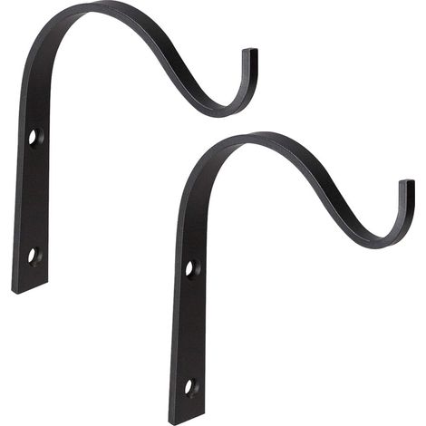 Support Pour Panier À Fleurs - En Fer - Fixation Murale - Pour Suspension De Plantes Et Accessoires - 2 Pièces (1/5)