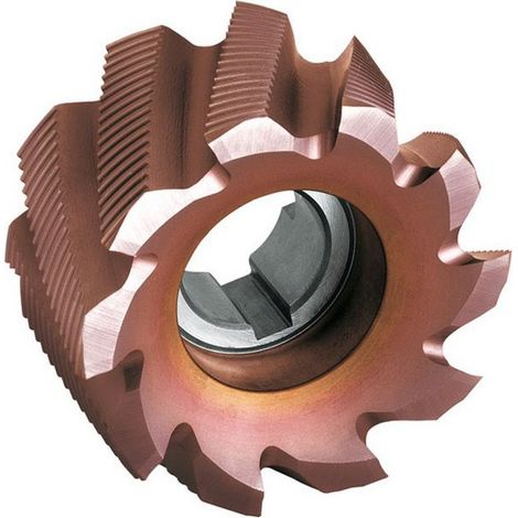 Estremità Cilindrica Taglio, Tipo Nr, In Acciaio Rapido Al 8% Di Cobalto, Ticn Rivestimento ° Ø X Larghezza. : D1 - Js14 X B - K16: 63 X 40 Mm