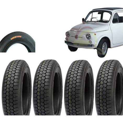 Kit 4 Pneumatici 125-12C RINFORZATI 8PR 81J TUBELESS TL per Ape P I A G G I O E Vecchia F I A T 500 Epoca Ruote GOMME COPERTONI