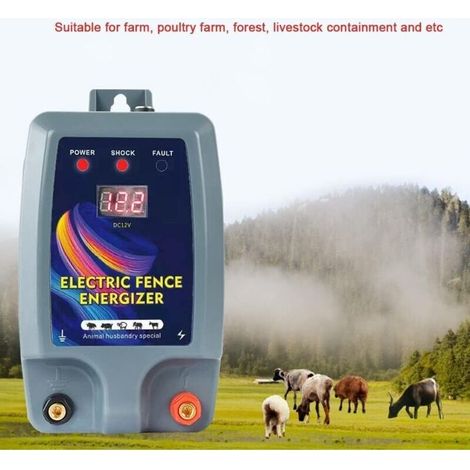 Kit de clôture électrique, Clôture électrique pour bétail, animaux, électrificateur de clôture, haute puissance, 3 modes d'alimentation pour élevage de volailles (1/5)